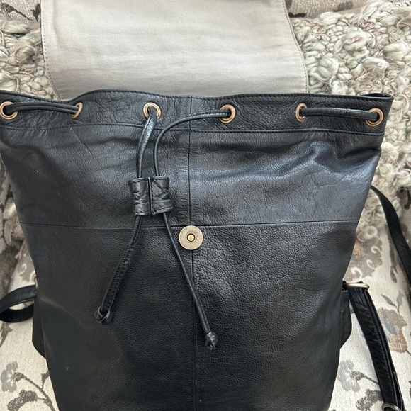$248 Day & Mood Black Leather Backpack main image 12